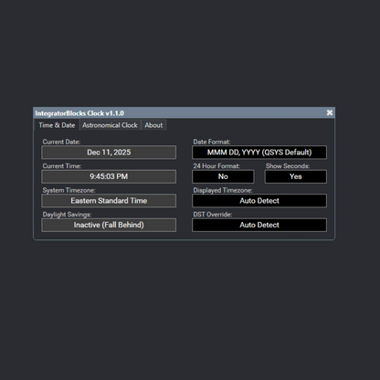 QSYS - Better Time & Date Plugin
