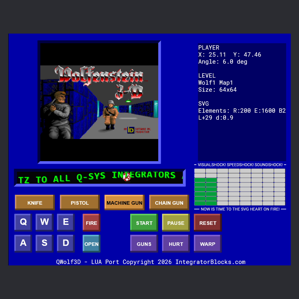 QWolf3D: A Wolfenstein 3D Port For Q-SYS